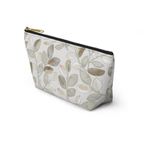 Cherry Plum Leaves Accessory Pouch w T-bottom in Brown